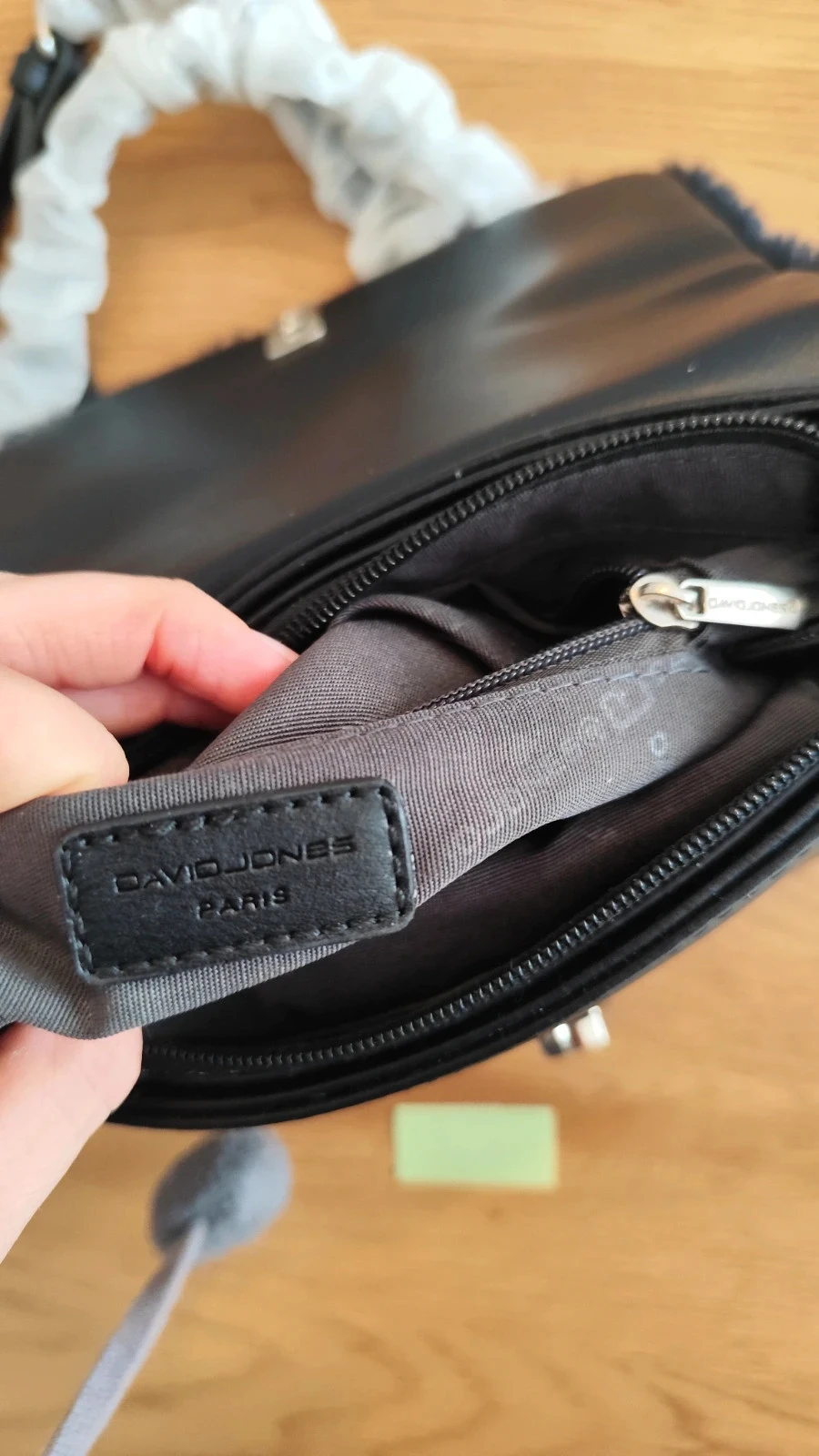 Bolsa transversal preta de couro sintético e pele sintética NOVA com etiqueta - David Jones – photo 19